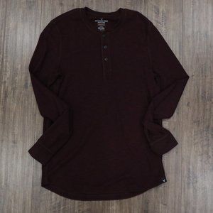 American Eagle Long Sleeve Henley Maroon Small